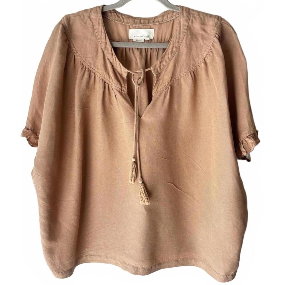 Anthropologie Peasant Blouse with Tassel Ties
